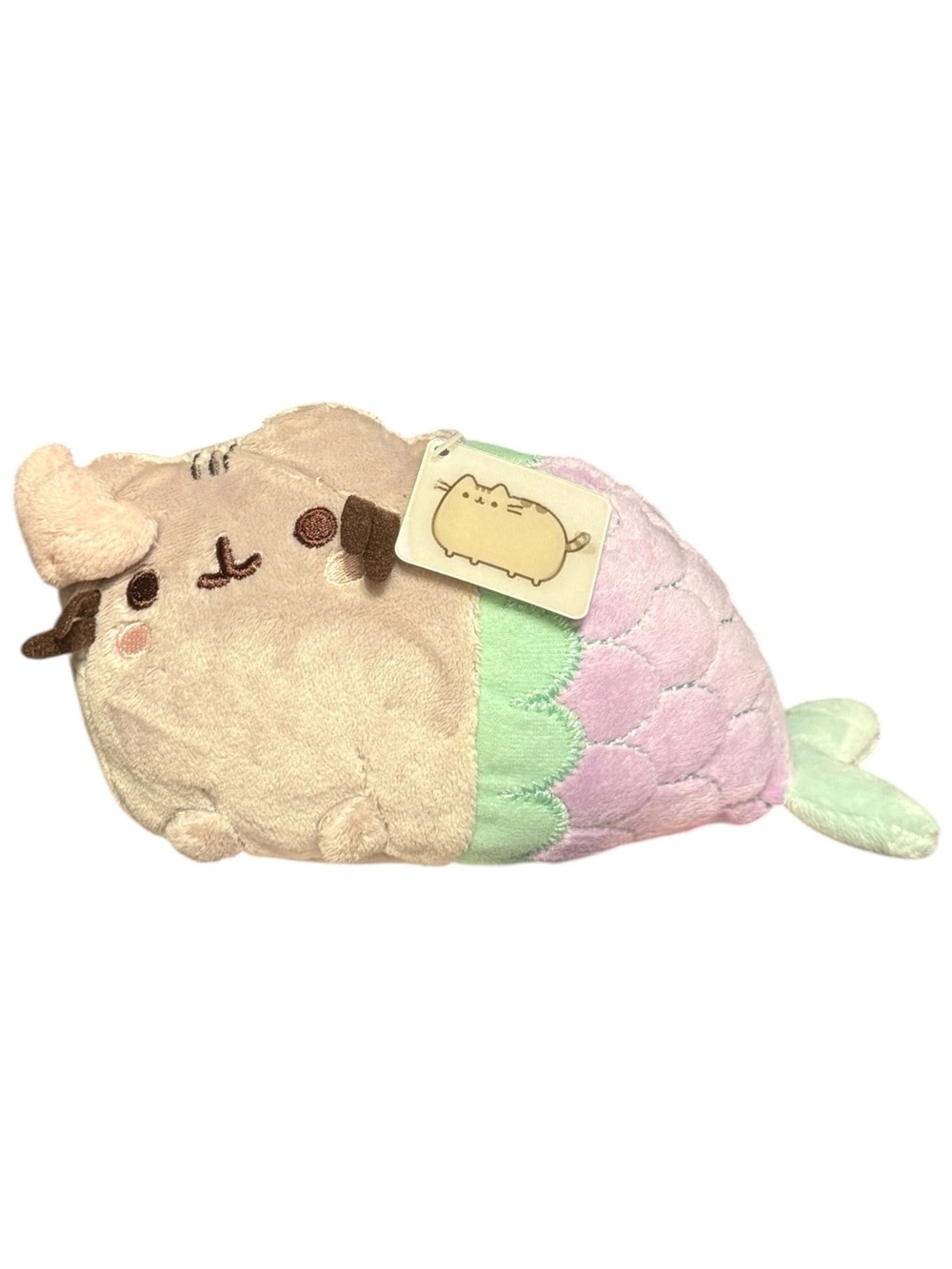 GUND 7" Pusheen Mermaid Spiral Shell Cat Plush Stuffed Animal Multicolor